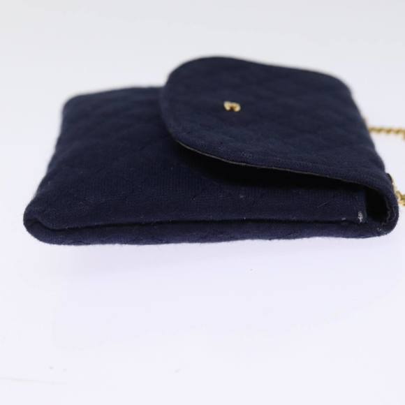 CHANEL Chain Pouch Canvas Navy CC Auth 74394 - Picture 4 of 16